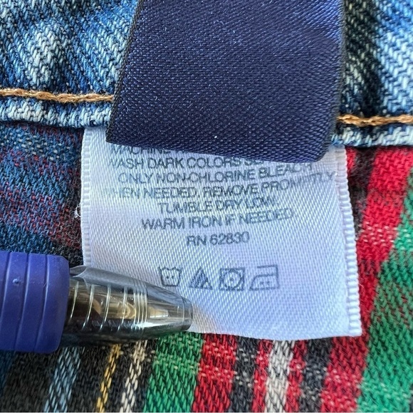 VTG Land’s End Lined High Rise Mom Jeans Women’s Size 6 Festive Plaid GUC USA - Picture 8 of 8
